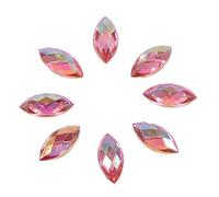 Walfront 500 Stück Strass, Crystal Acryl Flatback Strass, Auge Form Glänzend Oval Phantasie Sewing Perlen 7 × 15 mm für Schmuck Hochzeit Kleid Telefon DIY Handwerk