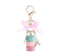 Walfront Macaron Schlüsselanhänger Eiffelturm Tasche Anhänger Harz Keychain Kuchen Schlüsselbund Nette Geldbörse Dekoration (Grün)