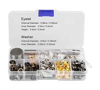 Walfront Ösen Set 5 mm x 220 Stück 3 mm x 420 Stück Metallösen mit Aufbewahrungsbox für Schuhe Kleidung Leder Handwerk DIY Projekte (4 mm 220 Stück)