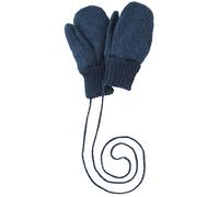 Disana WALK-HANDSCHUHE Baby & Kinder - 100% Bio-Merino, Wollwalk - wetterfest & super warm - unisex in 3 Größen - nachhaltig & fair - mit Strickkordel verbunden - made in Germany | Indigo Gr. 1