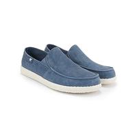 WALK IN PITAS | WP150 Slip ON Washed | Herren Mokassins | Flache Slipper für Männer | Slip on Loafer | Sneakers | Schlupfschuhe | Freizeitschuhe | Walkinpitas Schuhe | Blau 46