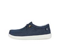 WALK IN PITAS | WP150 WALLABI Linen | Herren Mokassins | Flache Slipper für Männer | Slip on Loafer | Sneakers | Schlupfschuhe | Freizeitschuhe | Walkinpitas Schuhe | Marino 44