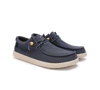 WALK IN PITAS | WP150 Washed | Herren Mokassins | Flache Slipper für Männer | Slip on Loafer | Sneakers | Schlupfschuhe | Freizeitschuhe | Walkinpitas Schuhe | Marineblau 44