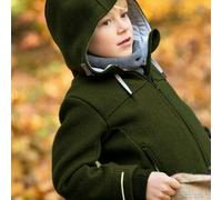 Disana Kinder Jacke mit Kapuze Bio-Merinowolle Walk Qualität oliv Gr. 98/104