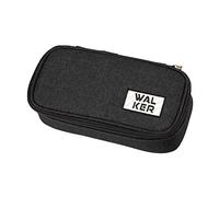 Walker 49257 080 - Federmappe mit Innenklappe, 20 Stiftschlaufen, Reißverschluss, Concept Black, ca. 21 x 10 x 6 cm, Schreibtisch-Organizer für Schreibwaren, Zeichen- und Büromaterialien