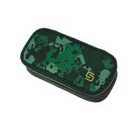 Walker 49711-347 - Fame 2.0 School Pencil Box Uni Camo Green, Federmappe mit geräumigem Hauptfach und doppelseitiger Trennwand mit 20 Stiftfächern, wasser- und schmutzabweisend, 21 x 10 x 6 cm