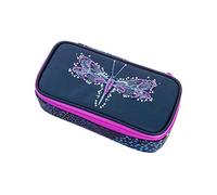 Walker 49716-072 - Schlamperbox Fame 2.0 "Magic Dragonfly", Federmappe mit geräumigem Hauptfach, doppelseitiger Trennwand mit 20 Stiftfächern, Zippfach und robustem Reißverschluss