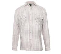 WALKER AND HAWKES Herren Langarmhemd im Country-Stil - 100% Baumwolle - kariert - Rot - 3XL (48'')