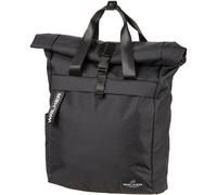 Walker 42263-180 - Rucksack Roll-Top Schwarz mit Hauptfach, Laptop-Fach, Seitentasche, Rücken-Polsterung, Schnallen-Verschluss, wasserabweisend, Backpack für Schule, Uni, Büro und Freizeit