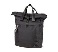 Walker 42263-180 - Rucksack Roll-Top Schwarz mit Hauptfach, Laptop-Fach, Seitentasche, Rücken-Polsterung, Schnallen-Verschluss, wasserabweisend, Backpack für Schule, Uni, Büro und Freizeit