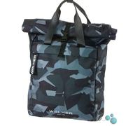 Walker Classic Rucksack Roll Top Camo Anthrazit mit Hauptfach, Laptopfach, ergonomischen Schulterriemen und Mittelfach mit Handytasche, wasserabweisend, ca. 20 23 l Volumen