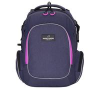 Walker 42117-267 - Rucksack Campus Evo Blue-Ivy-Pink mit 3 Fächern, Laptop-Fach, Seitentaschen, Rücken-Polsterung, höhenverstellbarem Tragesystem, wasserabweisend, Backpack für Schule, Uni und Büro