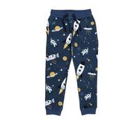 Walkiddy Jogginghose Kinder Baumwolle Space Trip blau, bequeme Sweathose mit elastischem Bund & Bündchen für Schule & Freizeit - Cotokids Dunkel Blau 152