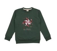 Walkiddy Sweatshirt Kinder Baumwolle The Secret Garden, weiches Rundhals Sweat mit Blumen Print für Schule, Spielplatz & Freizeit - Cotokids Grün 104