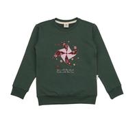 Walkiddy Sweatshirt Kinder Baumwolle The Secret Garden, weiches Rundhals Sweat mit Blumen Print für Schule, Spielplatz & Freizeit - Cotokids Grün 152