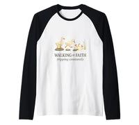 Walking by Faith Tripping Constantly Funny Christian Duck Raglan