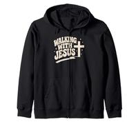 Walking with Jesus Christ Cross Christian Faith Christentity Kapuzenjacke