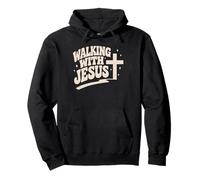 Walking with Jesus Christ Cross Christian Faith Christentity Pullover Hoodie