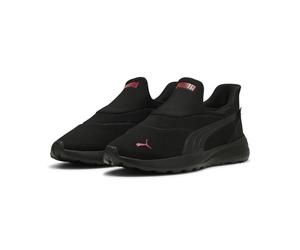 Walkingschuh PUMA "SOFTRIDE COSMIC SLIPTECH", Damen, Gr. 46, puma schwarz, puma schwarz, puma rot, Textil, unifarben, Schuhe Walkingschuh, mit profiliertem Laufsohlenprofil, mit Schlupfeinstieg, aus T
