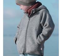 disana - Kid's Walk-Jacke Zipp - Wolljacke, Gr. 98-104, grau (Grau)