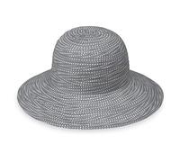 Wallaroo Hat Company Women’s Petite Scrunchie Sun Hat - Grey/White Dots - UPF 50+