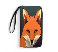 Wallet A Fox Image Printed Leather Wallets Card Holder With Wrist Strap Suitable for Both Men And Women, A Fox Image, 19.8 x 10.4 x 2.5 cm, Modern, Ein Fuchsbild, 7.8 x 4.1 x 1 inches, Modern
