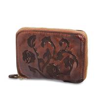 Wallet zip around cow.+floral taser+seams-p/d C002060ND X1410-braun