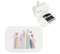 WALLFID Schmuckkästchen, Schmuckkästchen für Reisen, weiße Schmuckbox für Ringe, Ohrringe, Halsketten, Lippenstift, Cadeau Geburtstag Damen, Musikalbum, ideal für Leseliebhaber (Album)