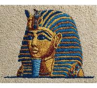 Wallphantom Diy-Teppich Knüpfstern,Indianerkopf,DIY Embroidery Cushion Rug Unfinished Crochet Rug Set with Pre-Print,Latch Hook Kits for Children and Adults,55x75cm