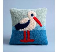 WallustrioaW Latch Hook Set Cushion Embroidery Set,Cartoon-Pelikan 17x17in cushion cover for DIY for beginners and adults,crafts gifts for family,friends