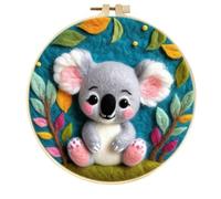 WallustrioaW Tier Filzwolle Nadelfilzen Starter Kit,Süßer Koala,Nadelfilz Set für Anfänger Erwachsene,Wolle Malerei Filz Wolle Filz-Kit für Heimdekoration