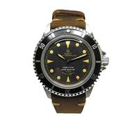 Walter Mitt Royal Marine Taucher Edelstahl 316L Automatik Miyota Schwarz Braun Leder Unisex Uhr