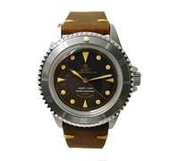 Walter Mitt Royal Marine Taucher Edelstahl Automatik Miyota Schwarz Silber Braun Leder Unisex Uhr