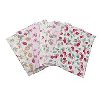 Waltonalice 6 Stück 100% Baumwollstoff Patchwork Stoffe Stoffpakete Fabric stoffreste Jersey Stoffe zum Nähen Quilten DIY Dekoration Basteln Handwerk Erdbeeren und Kirschen 40 * 50cm