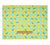 Waltonalice Baumwollstoff Meterware Kinder Kein Fluoreszenzmittel bunt Fruchtmuster Dekostoff meterware 100% Baumwolle Patchwork Stoffe zum nähen Bekleidung Bettwäsche Große Zitrone-Blau 1000cm*160cm