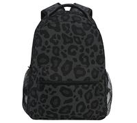 Wamika Rucksack mit Leopardenmuster, für Jungen, Mädchen, Kinder, Schulrucksäcke, Büchertasche, Tagesrucksack, Schwarz, Schwarz Leopard, 11.5 x 8 x 16 IN, Tagesrucksäcke