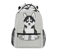 Wamika Rucksack mit sibirischem Husky, Welpen-Rucksack für Kinder, Damen, Herren, Hunde-Design, Computer, Laptop, niedlicher Welpe, lässig, Büchertasche, Reisen, Camping, Tagesrucksack