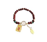 WAMIZEU Hetian Jade Bell Gebets- und Friedensarmband, Glücks-Feng-Shui-Armband, natürliche Jade-Armbänder, chinesischer handgefertigter Schmuck für Mutter, Einheitsgröße, Metall, Kein Edelstein