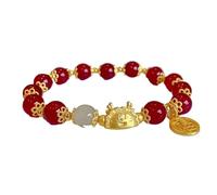 WAMIZEU Hetian Jade Bell Gebets- und Friedensarmband, Glücks-Feng-Shui-Armband, natürliche Jade-Armbänder, chinesischer handgefertigter Schmuck für Mutter, Einheitsgröße, Metall, Kein Edelstein