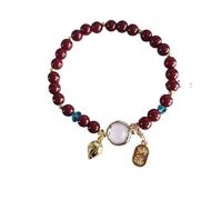 WAMIZEU Hetian Jade Bell Gebets- und Friedensarmband, Glücks-Feng-Shui-Armband, natürliche Jade-Armbänder, chinesischer handgefertigter Schmuck für Mutter, Einheitsgröße, Metall, Kein Edelstein