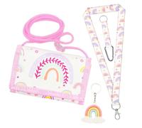 WanderGo Portmonee Kinder, Brustbeutel Mädchen Geschenke Brustbeutel Kinder Schultüte Mädchen Füllung mit Regenbogen-Anhänger Langer Lanyard