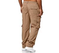 Wanderhose Herren Cargohose Herren Lang Einfarbig Baumwolle Arbeitshosen Baggy Chino Hosen Mit 6 Taschen Outdoor Wanderhose Trekkinghose Freizeithose Sporthose Gerade Hose mit Weitem Bein S-5XL