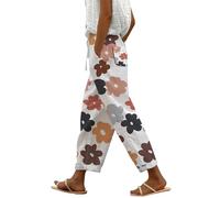 Wanderhosen Damen Sale Sale Angebote Damen Bekleidung 7/8 Hose Damen Sommer Leicht Capri Leinenhose Sommerhose Baumwolle Leinen Stoffhose Lockere Strandhose Freizeithose Damen Große Größen Sale