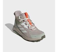 Wanderschuh ADIDAS TERREX "ANYLANDER LEATHER MID CLIMAPROOF", Damen, Gr. 41, wonder alumina, sanftes weiß, halo grün, Leder, Textil, Schuhe Wanderschuh, wasserdicht und aus Leder (92897113-41) wonder