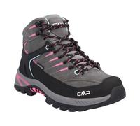 Wanderschuh CMP "KIDS RIGEL 2.0 MID WP TREKKING SHOES", Kinder, Gr. 38, Synthetik, grau (grau, acquarius, pink fluo), Leder, Schuhe Wanderschuh, wasserdicht (14892155-38) grau, acquarius, pink fluo