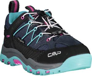 Wanderschuh CMP "KIDS RIGEL LOW WP TREKKING SHOES", Jungen, Gr. 33, blau (b.blau, acqua), Leder, Synthetik, Schuhe Wanderschuh, wasserdicht (87966061-33)