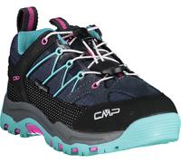 Wanderschuh CMP "KIDS RIGEL LOW WP TREKKING SHOES", Jungen, Gr. 35, blau (b.blau, acqua), Leder, Synthetik, Schuhe Wanderschuh, wasserdicht (87966061-35)