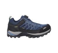 Wanderschuh CMP "RIGEL LOW FITGO TREKKING SHOES WP", Herren, Gr. 45, blau ink, gelb fluo, Leder, Synthetik, Schuhe Wanderschuh, wasserdicht (42695851-45) blau ink, gelb fluo
