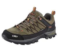 Wanderschuh CMP "RIGEL LOW WP TREKKING SHOES", Herren, Gr. 44, grün (olive, flame), Leder, Schuhe Wanderschuh, wasserdicht (92285843-44) olive, flame
