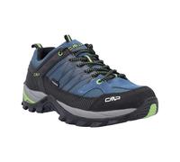 Wanderschuh CMP "RIGEL LOW WP TREKKING SHOES", Herren, Gr. 45, blau (maiolica, cactus), Leder, Synthetik, Schuhe Wanderschuh, wasserdicht (25043318-45) maiolica, cactus